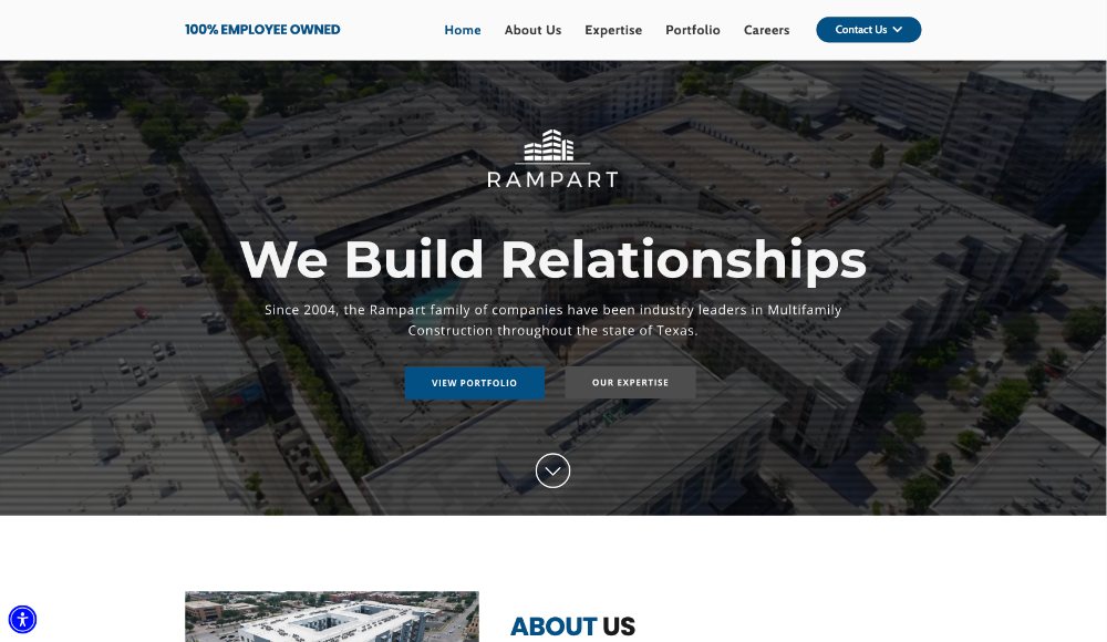 Rampart General Contractors website
